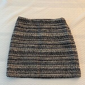 LOFT Textured Black and White Mini Skirt